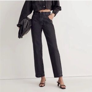 NWT Madewell The Perfect Vintage Wide-Leg Jean Black Women’s Size 33P